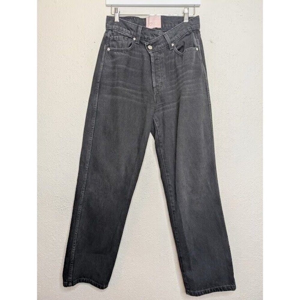 Revice Joey Jeans Black Twisted Button Fly High Waisted Stretch‎ Cotton Size 29